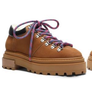 SCHUTZ Lucille Faux Shearling Lined Ankle
Lug Sole Hazes Suede Boots